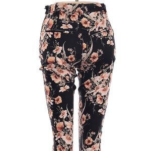 H&M | 6 Floral side zip + button cropped pants